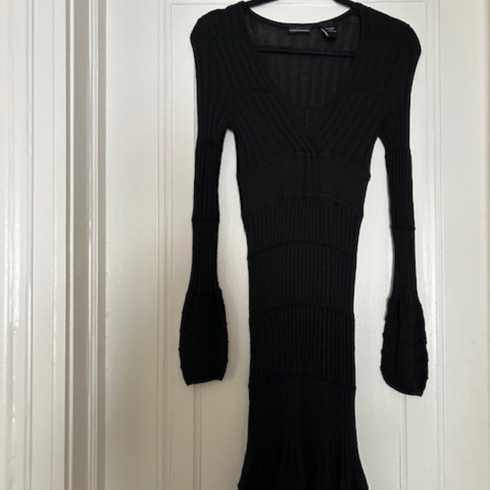 MODA International - sold by Victoria Secret - Long sleeve knit black dress - SM